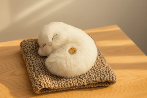 Realistic Sleeping Cat Plush Toy
