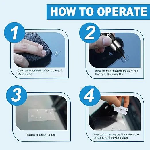 Windshield Crack Repair Kit – DIY Glass Chip & Crack Restoration Tool with UV Resin Formula | UAE