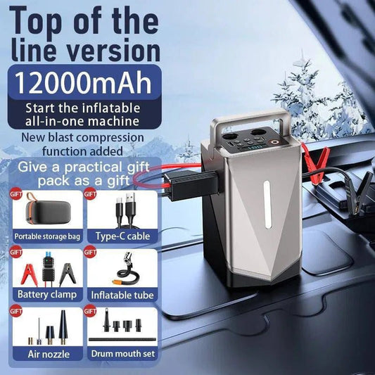 Portable Multi-Function Car Jump Starter &amp; Air Blast Machine