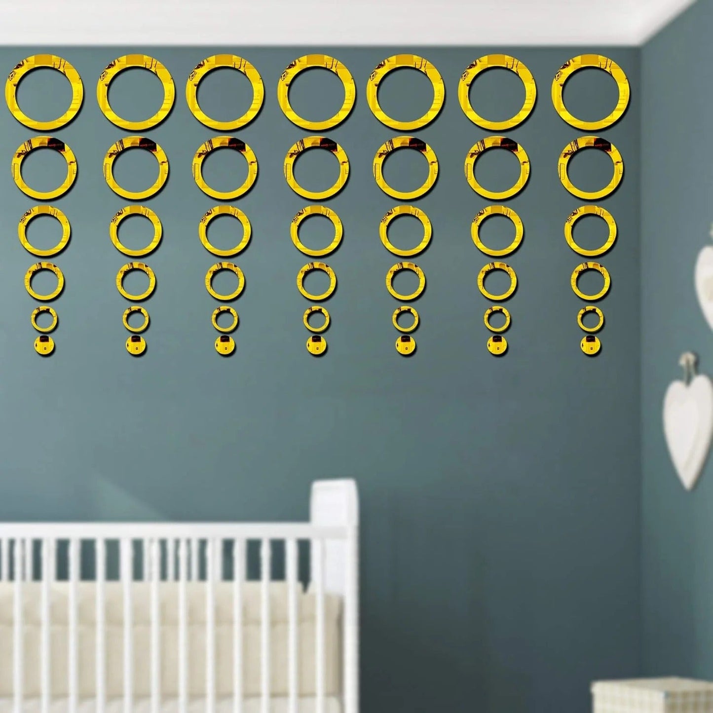 3D Ring 42 Silver Acrylic Mirror for Wall Decor