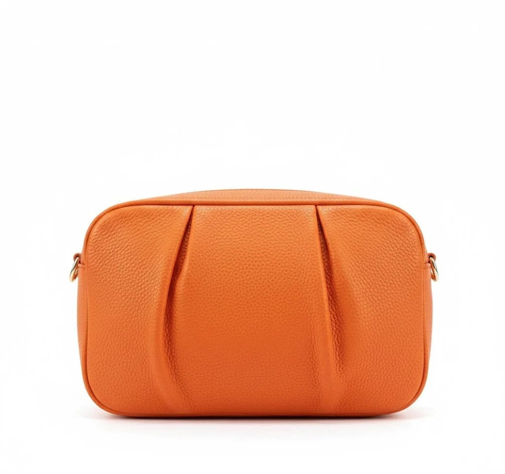 Pebbled Orange Crossbody Bag