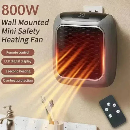 Handy Heater Turbo 800 – Wall Outlet Space Heater with Remote Control