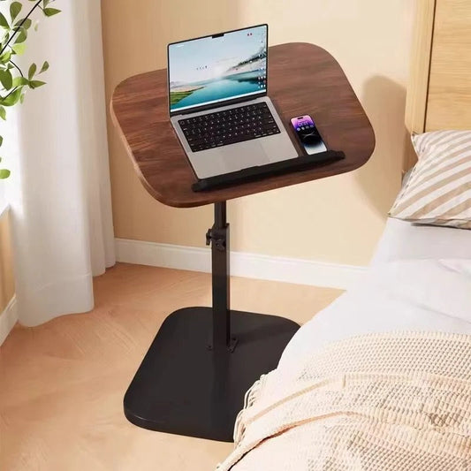Adjustable Laptop Table – Wood Finish Top with Black Base