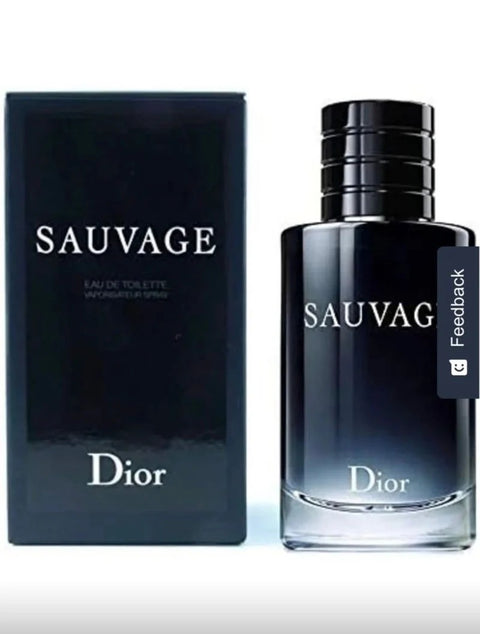 Dior Sauvage perfume bottle and packaging on a white background