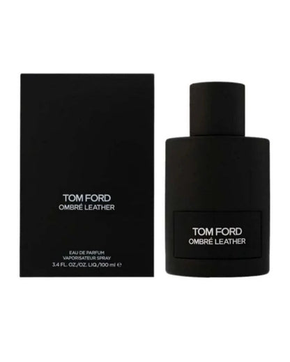 Tom Ford Ombre Leather perfume bottle and packaging on a white background