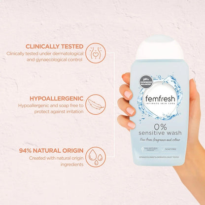 Femfresh 0% Sensitive Intimate Wash – Fragrance &amp; Colour Free