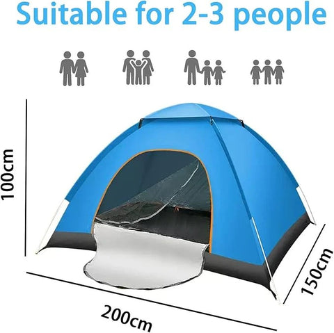 2–3 Person Outdoor Trail Dome Tent (Automatic Pop-Up Style)