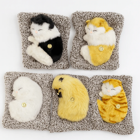 Realistic Sleeping Cat Plush Toy