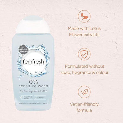 Femfresh 0% Sensitive Intimate Wash – Fragrance &amp; Colour Free
