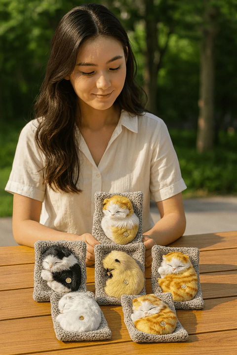 Realistic Sleeping Cat Plush Toy