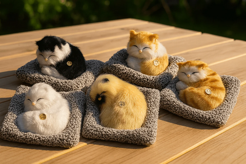 Realistic Sleeping Cat Plush Toy