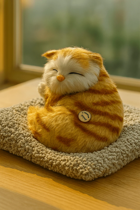 Realistic Sleeping Cat Plush Toy