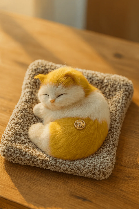 Realistic Sleeping Cat Plush Toy