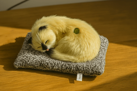Realistic Sleeping Cat Plush Toy