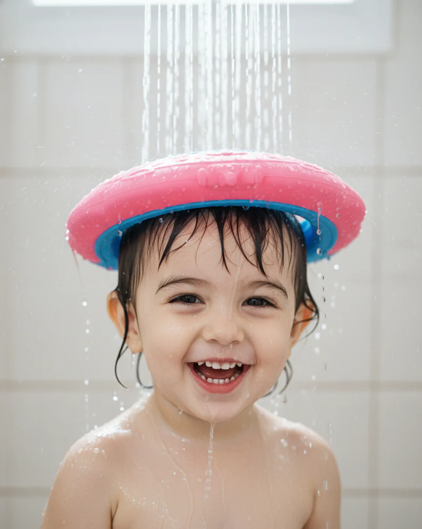 Kidilo Baby Shower Cap – Soft Silicone Bath Protection Hat for Babies & Toddlers | Tear-Free Bath Time | UAE
